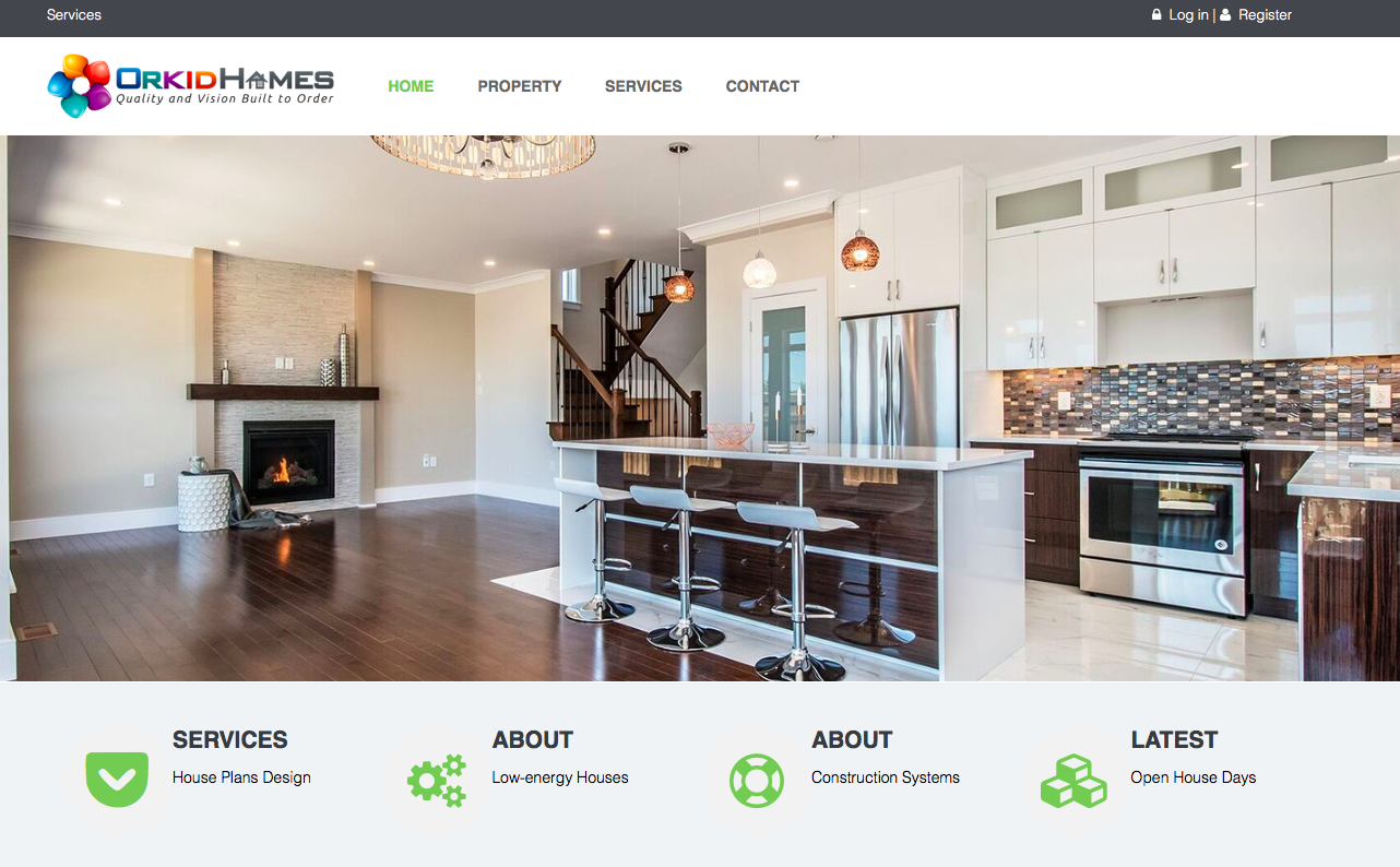 Responsive client website: orkidhomes.ca